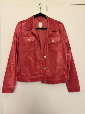 Women's Coral Corduroy Jacket - Classic Button-Up